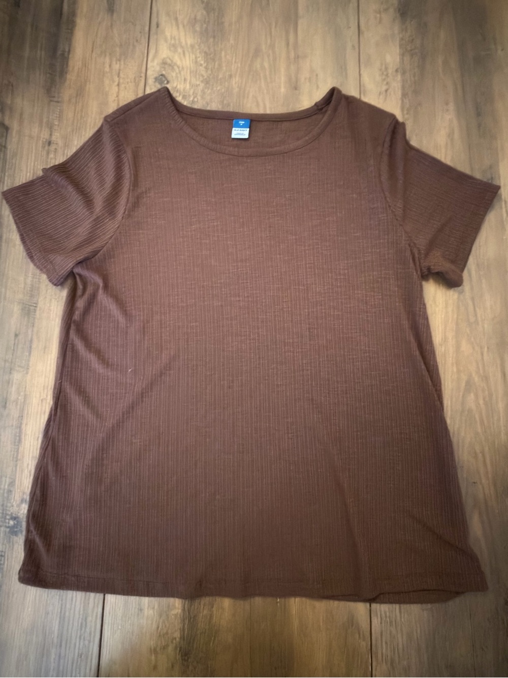 Old Navy Brown Ribbed Short-Sleeve Tee
